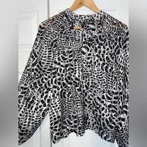 Fashion Nova Sheer BW Blouse